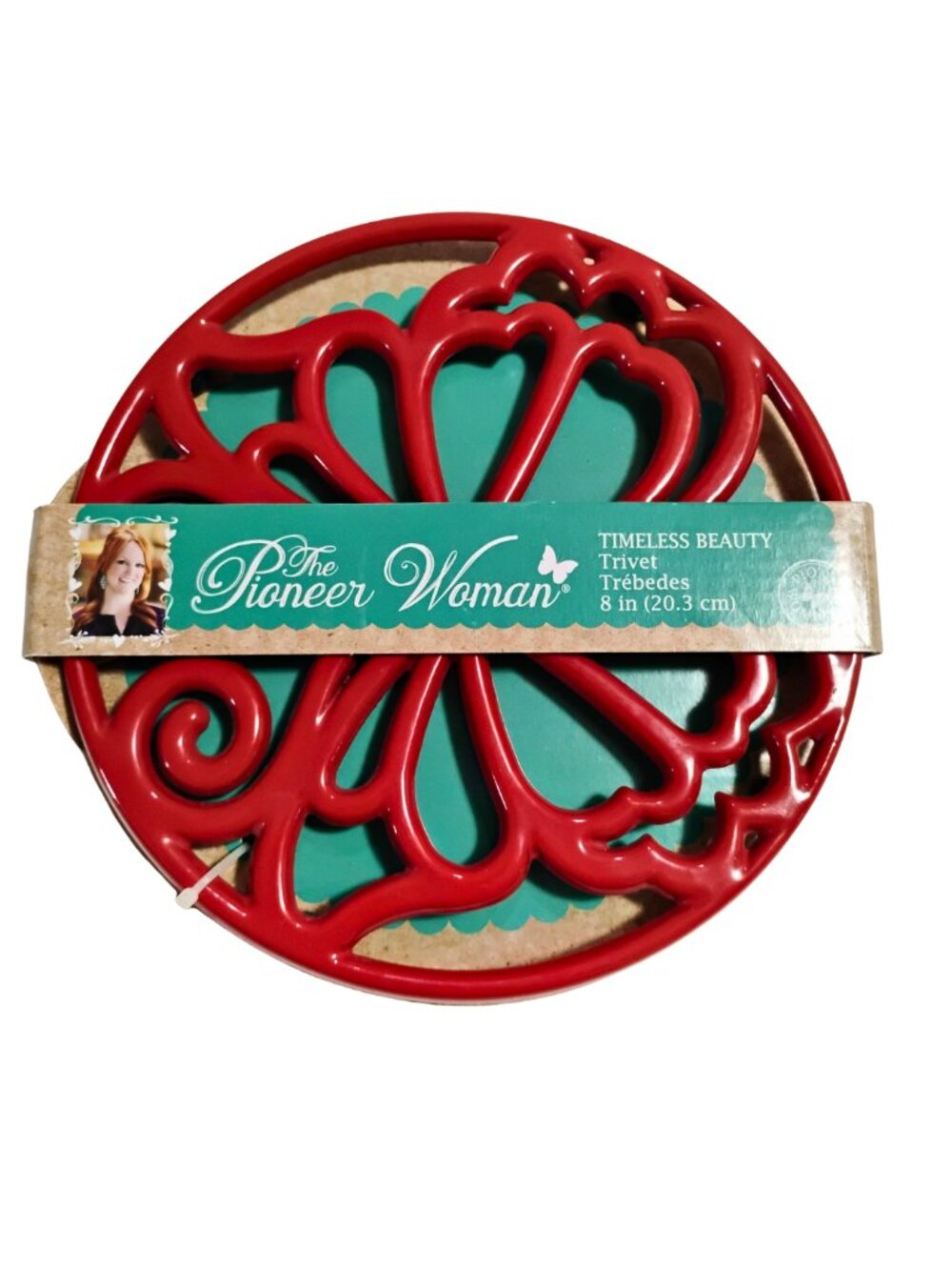 NWT Pioneer Woman Timeless Beauty Red Cast Iron Butterfly Trivet 8"